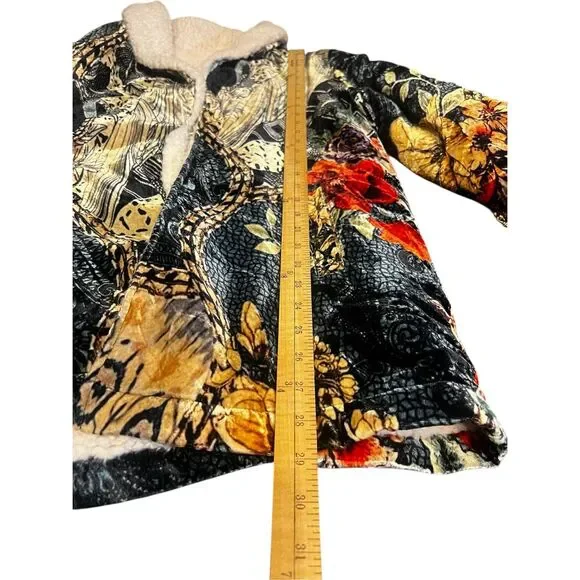 Soft Surroundings Womens Medium Multicolor Innsbrook Velvet Sherpa Lined Jacket - Picture 9 of 12